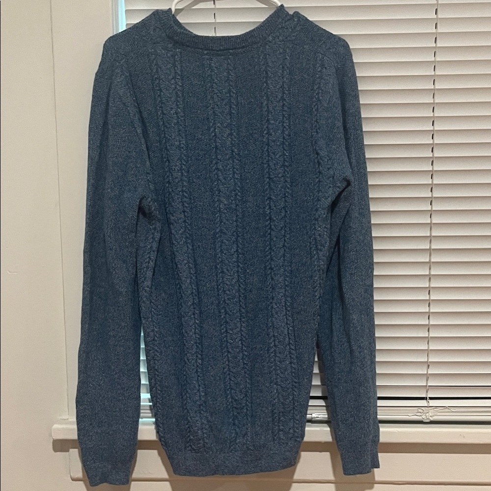 Ted Baker Men's Navy Cable Knit Crewneck Sweater